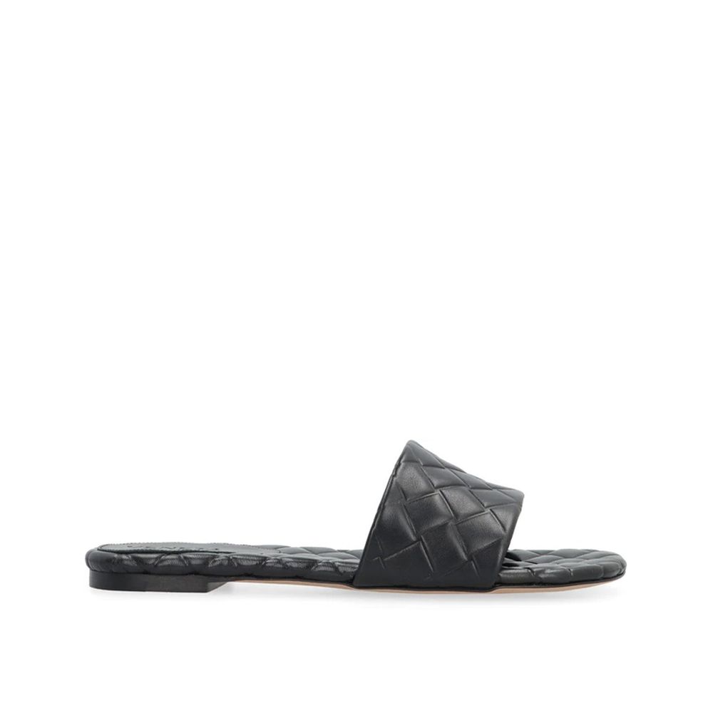 Black Lamb Leather Mules