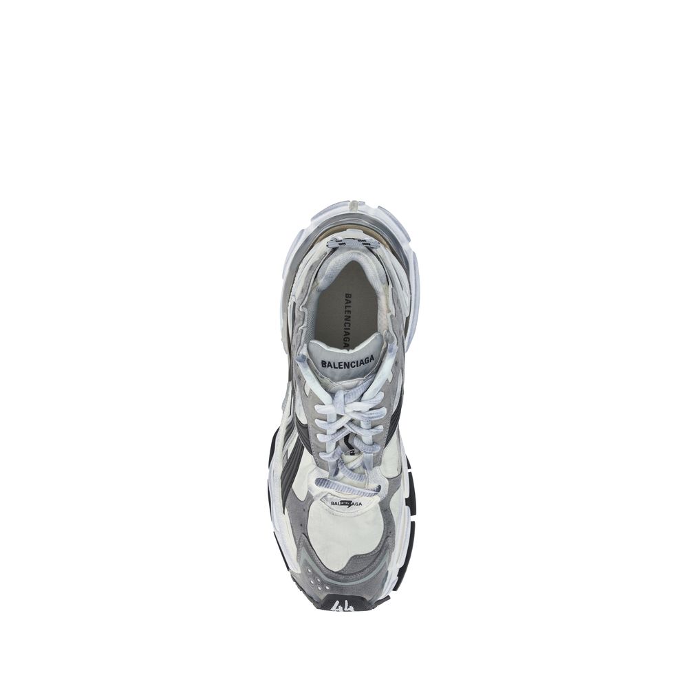 Gray Polyurethane Athletic Sneakers