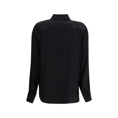 Black Viscose Pattern Shirt