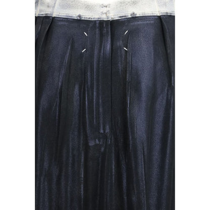 Blue Acetate Midi Skirt