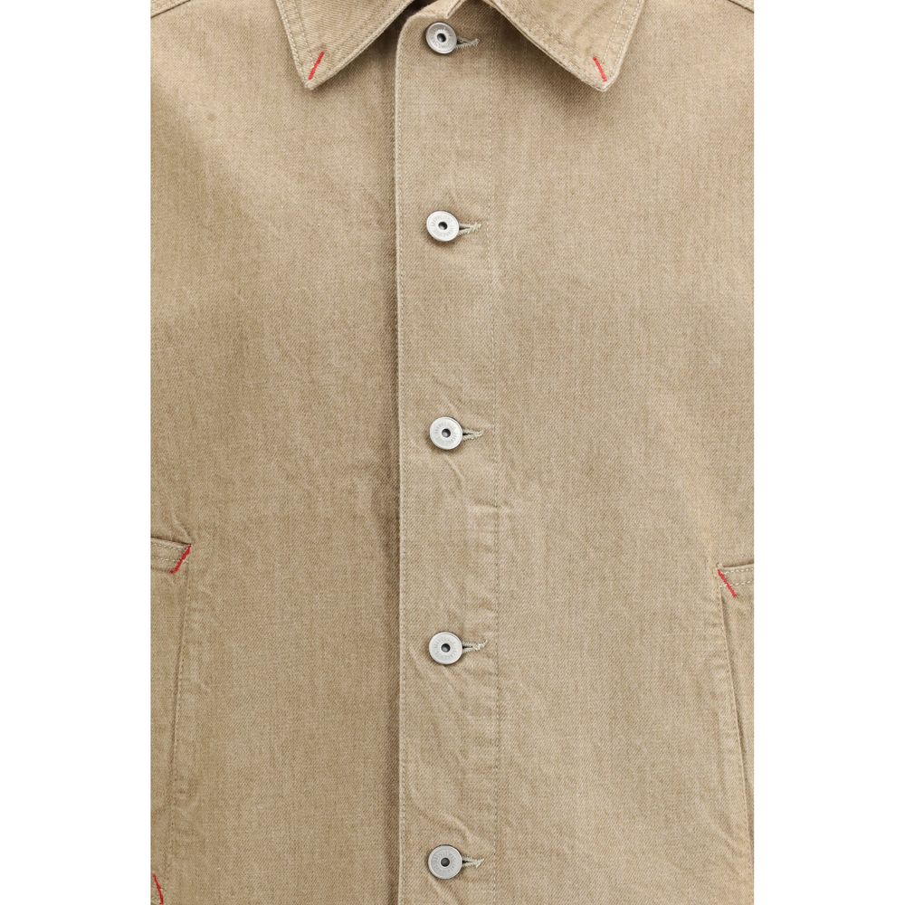 Beige Cotton Denim Jacket