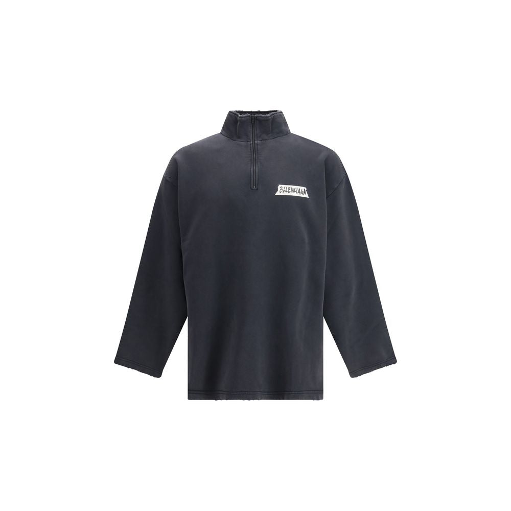 Black Cotton Sweatshirt