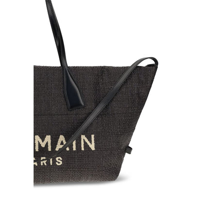 Black Raffia Shoulder Bag