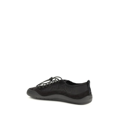 Black Fabric Athletic Sneakers