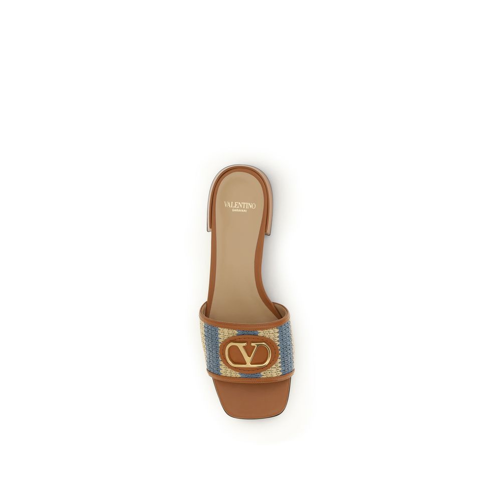 Multicolor Viscose Flat Sandals