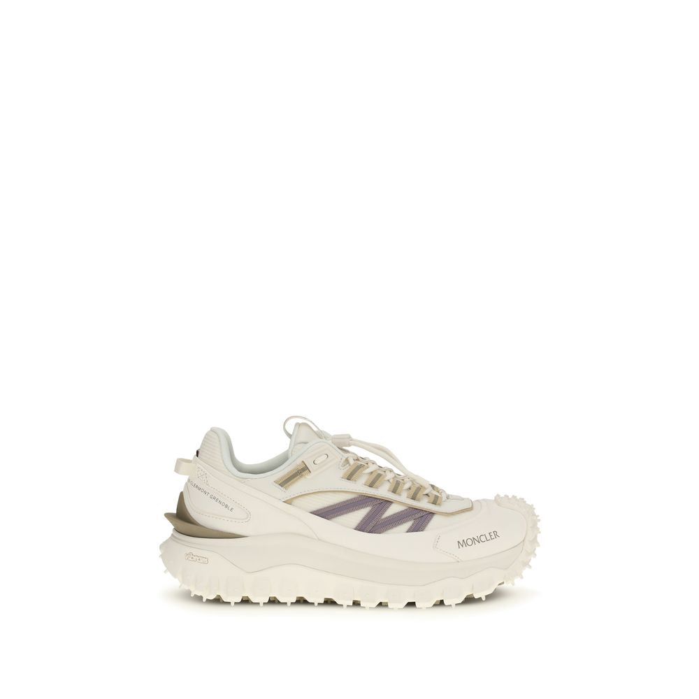 White Polyester Athletic Sneakers