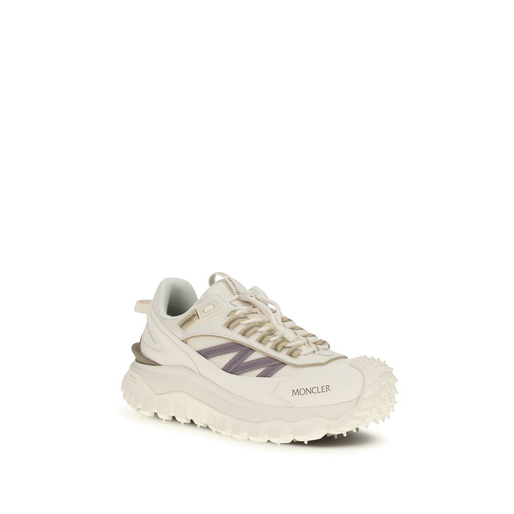 White Polyester Athletic Sneakers