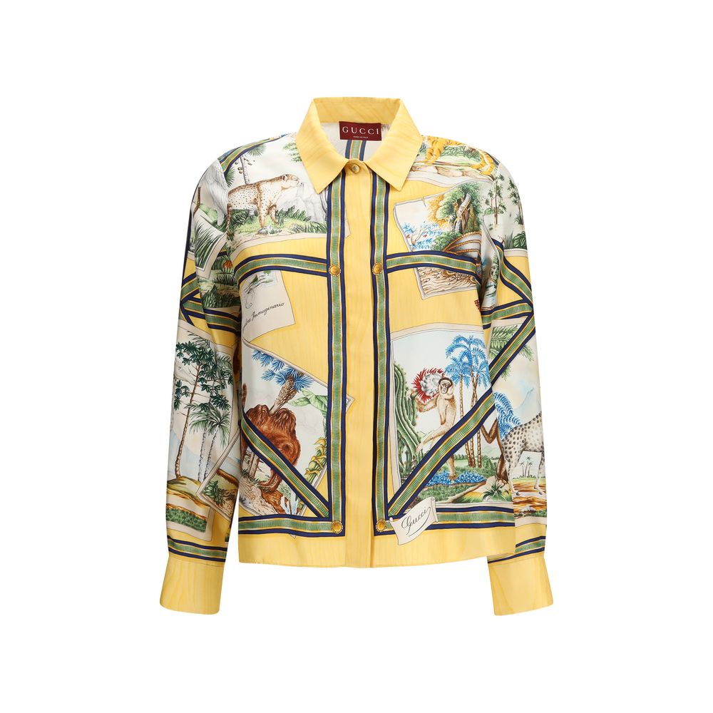 Bicolor Silk Pattern Shirt