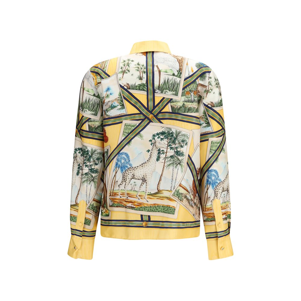 Bicolor Silk Pattern Shirt