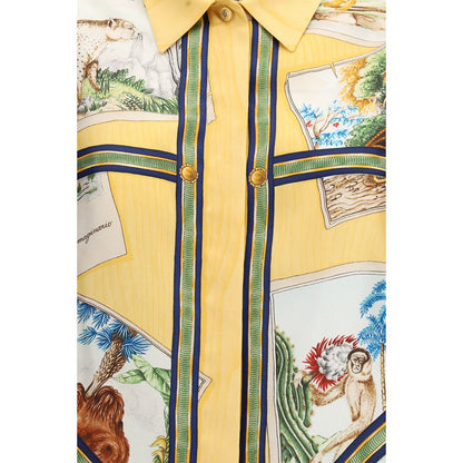 Bicolor Silk Pattern Shirt