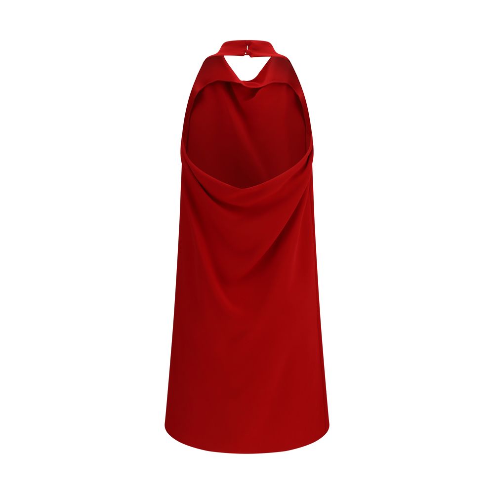Red Silk Casual Dress