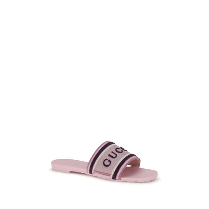 Multicolor Cotton Flat Sandals