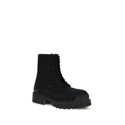 Black Calf Leather Bos Taurus Lace-Up Boots