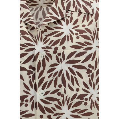 Brown Cotton Pattern Shirt