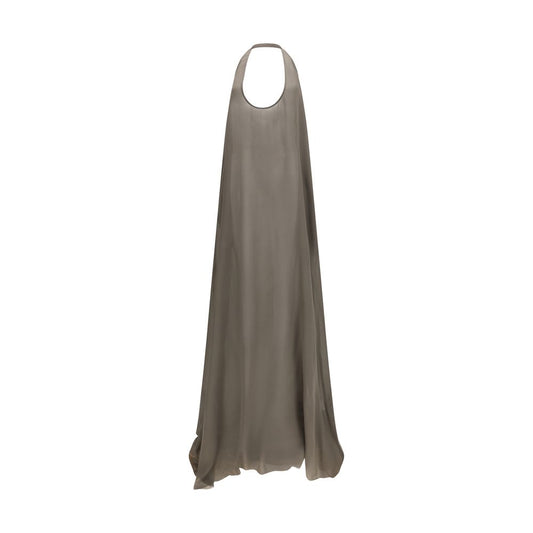 Gray Silk Casual Dress