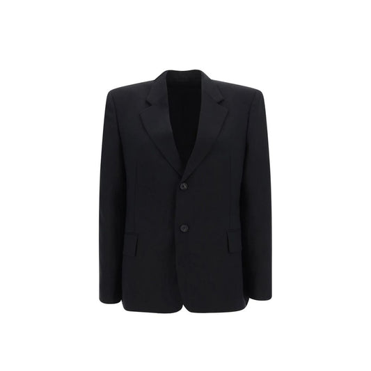 Black Wool Full-Length Jacket