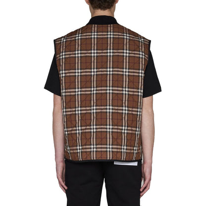Brown Polyester Sleeveless Jacket