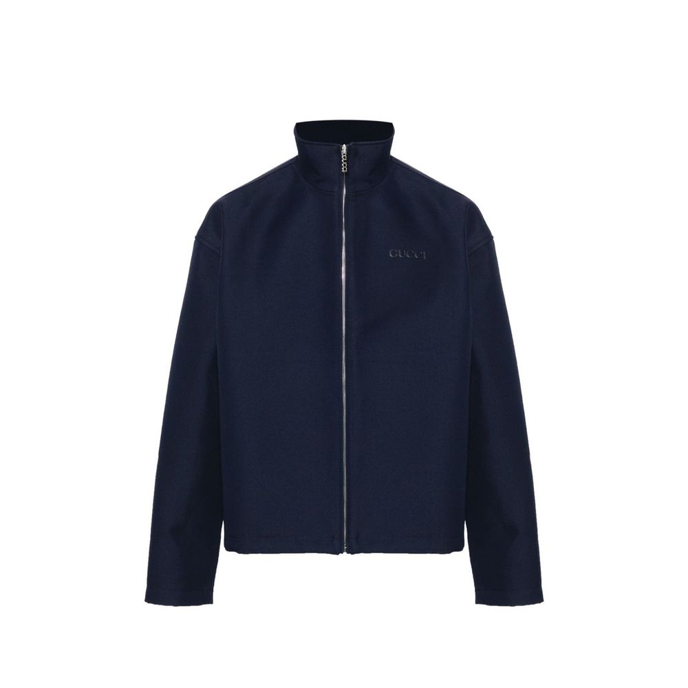 Blue Marabou Full-Length Jacket