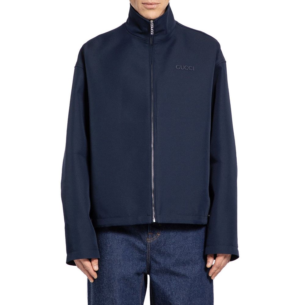 Blue Marabou Full-Length Jacket