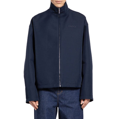 Blue Marabou Full-Length Jacket