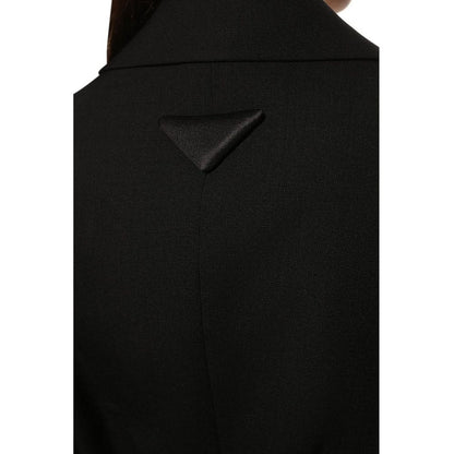 Black Fleece Wool Coat