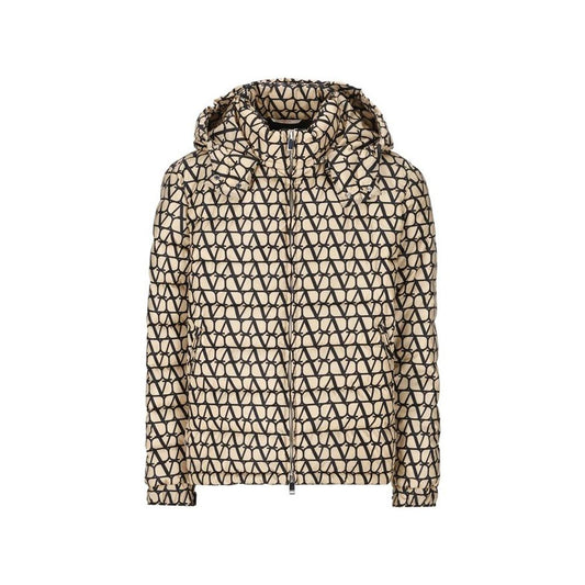 Beige Polyamide Full-Length Jacket