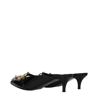 Black Leather Platform Sandals