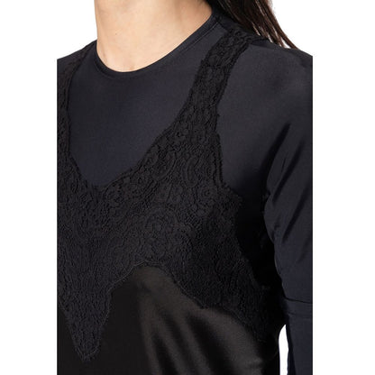 Black Acetate Casual Dress