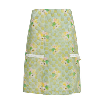 Multicolor Silk Midi Skirt