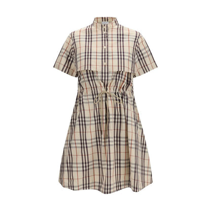 Beige Cotton Casual Dress