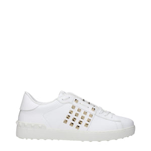 White Leather Low Top Sneakers