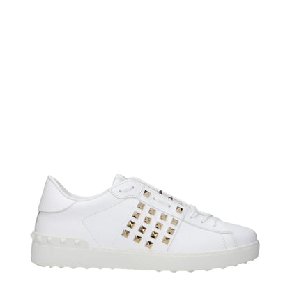 White Leather Low Top Sneakers
