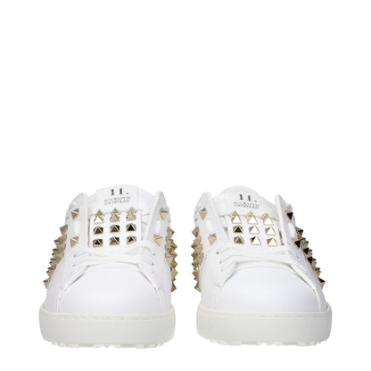 White Leather Low Top Sneakers