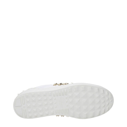 White Leather Low Top Sneakers