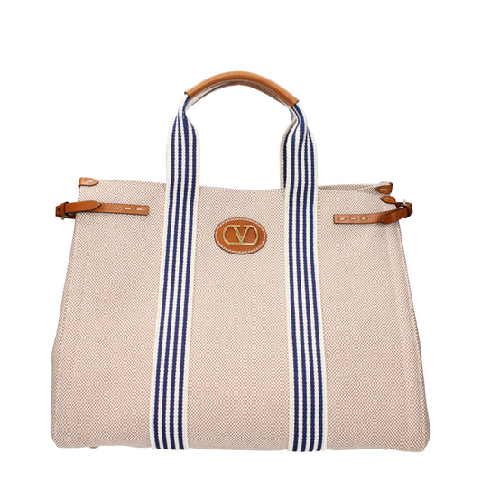 Beige Fabric Handbag