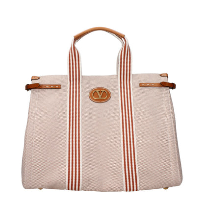 Beige Fabric Handbag