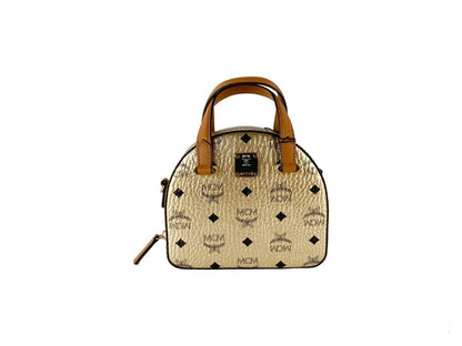 MCM Half Moon Mini Round Top Tote Crossbody Bag