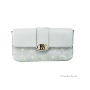 MCM Small Mode Travia Pebbled Visetos Leather Shoulder Crossbody Clutch Bag