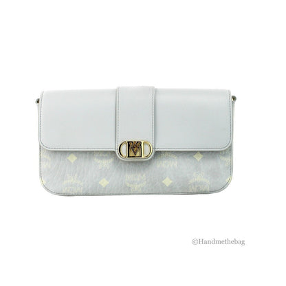 MCM Small Mode Travia Pebbled Visetos Leather Shoulder Crossbody Clutch Bag
