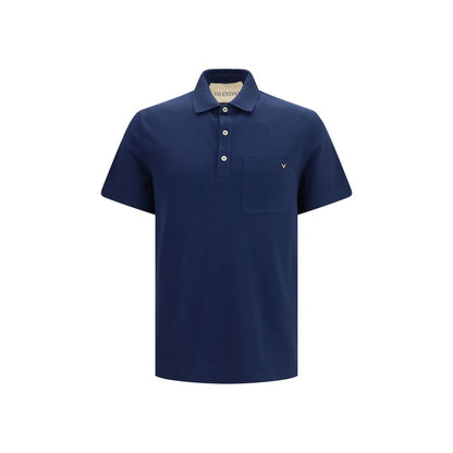 Blue Cotton Polo Shirt
