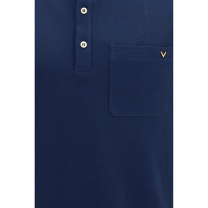 Blue Cotton Polo Shirt