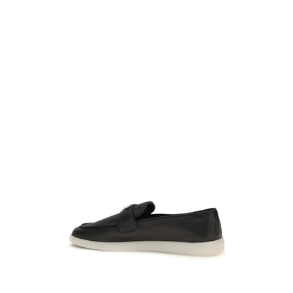 Black Calf Leather Bos Taurus Slip-On Loafers