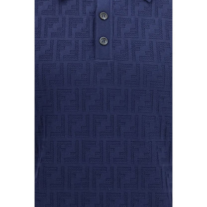 Blue Cotton Polo Shirt