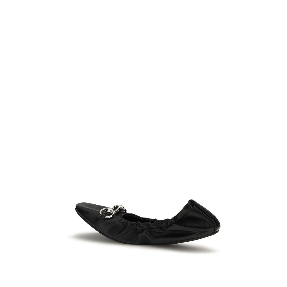 Black Calf Leather Bos Taurus Ballet Flats