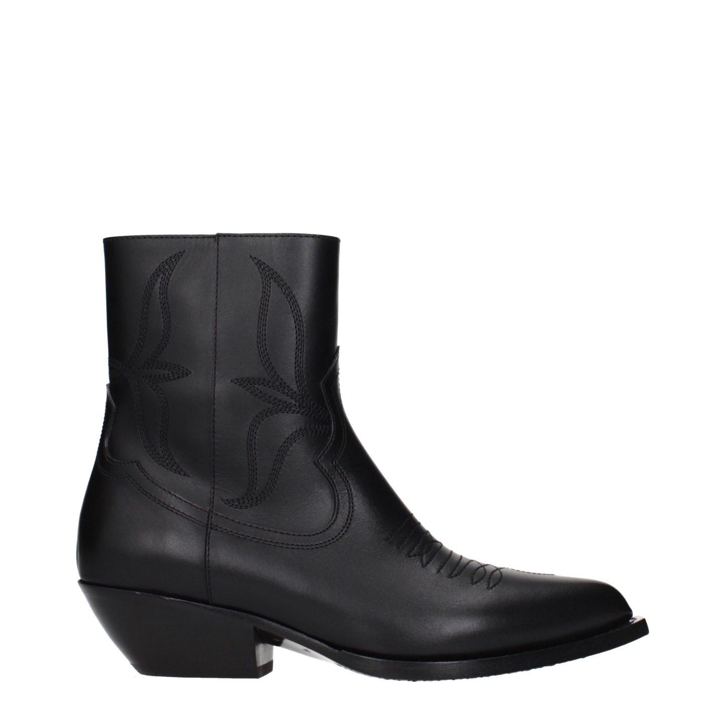 Black Leather Ankle Boots