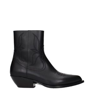 Black Leather Ankle Boots