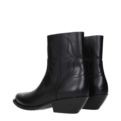 Black Leather Ankle Boots