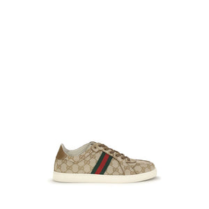 Beige Fabric Athletic Sneakers