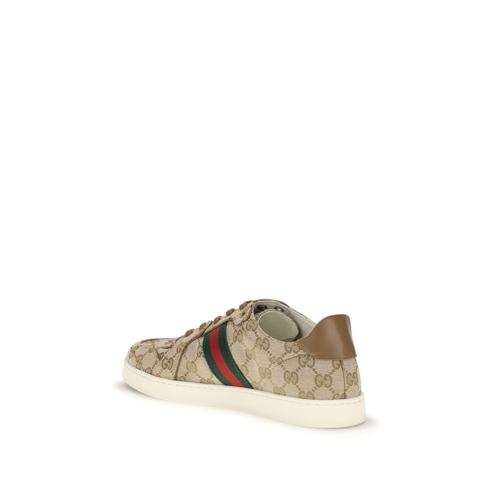Beige Fabric Athletic Sneakers