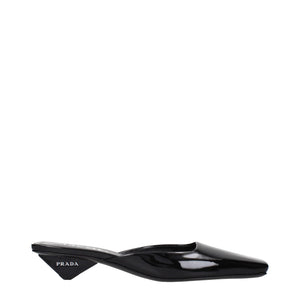 Black Leather Flat Sandals